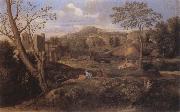 Nicolas Poussin Landscape with Three Men oil painting artist